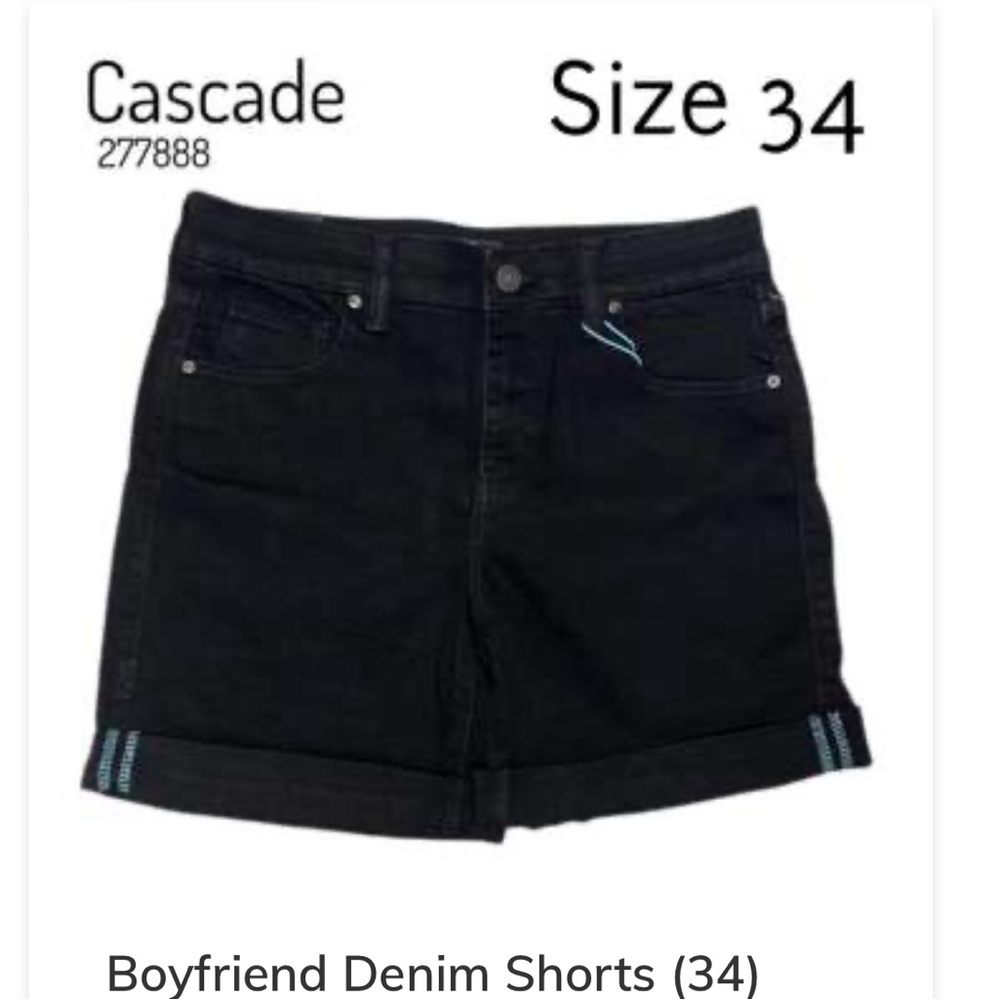 Lularoe Boyfriend Denim Shorts - solid black ~ Cascade size 34